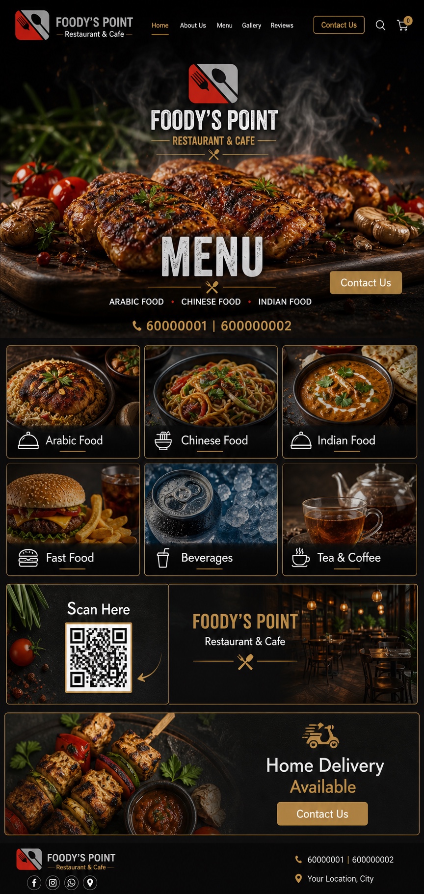 A restaurant ordering website and menu built with PrimeLogue Cafe