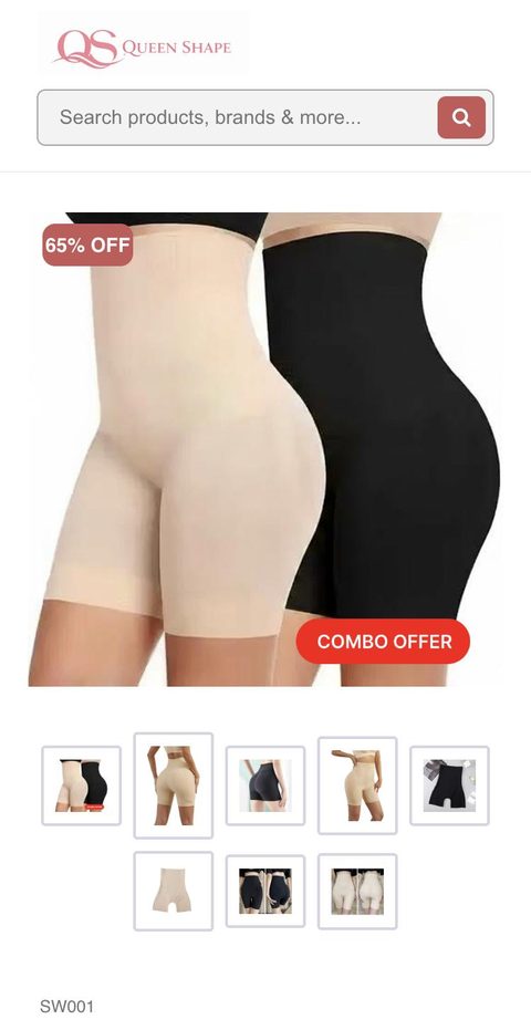 Queen Shape website on a phone