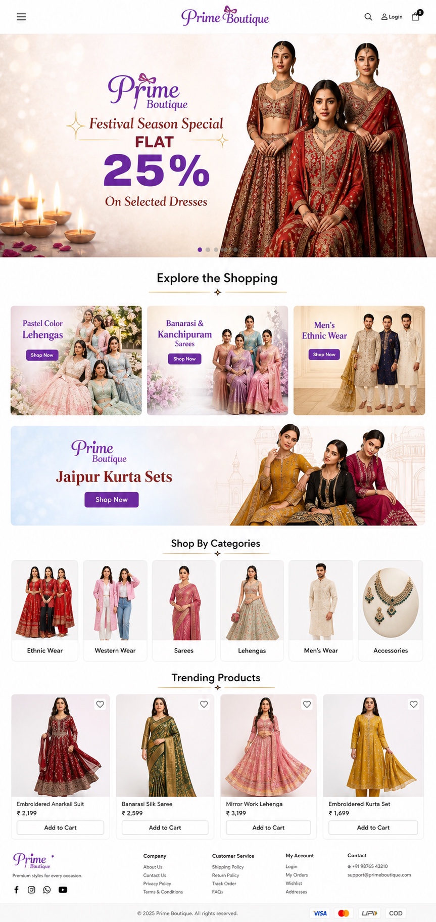 A fashion online store built on PrimeLogue eCom with offers, categories and products