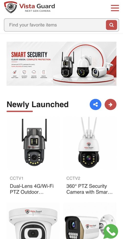 Vista Guard website on a phone